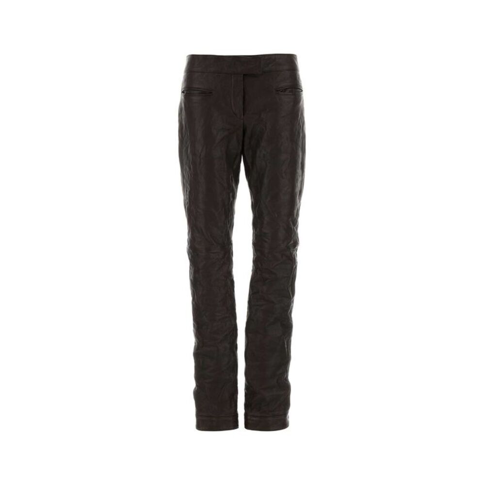 Miu Miu Women Brown Leather Pant